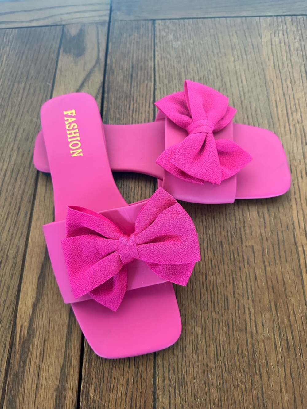 Fashion Women's Slide Sandals with Pink Bow
